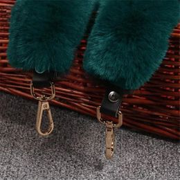 120cm Replacement Bag Strap Faux Fur Straps Handle For Purse Belts Bag Accessories Golden Buckle A119 240111