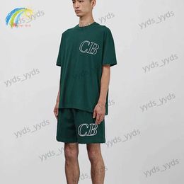 Men's T-Shirts Blackish Green Casual Fashion Cole Buxton T Shirt Men Women Heavy Fabric Simple Hollow Letters Embroidery CB Tee Top T240112