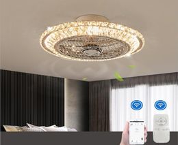bluetooth crystal smart modern led ceiling fan lamps with lights app remote control ventilator lamp Silent Motor bedroom decor9841488