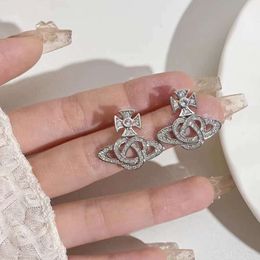Viviennely Westwoodly full earrings design sense light luxury exquisite earrings ear accessories female