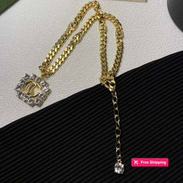 Pendant Necklaces Correct letters Pendant Necklaces Woman Designer Pendant Jewellery Stainless Steel Necklaces Crystal G Letter Jewelrys Fashion for Designers Lon