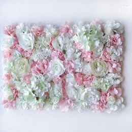 Decorative Flowers Artificial Silk Flower Wall Decoration Road Lead Hydrangea Peony Rose Mat For Wedding Arch Pavilion Corners Decor Floral