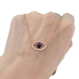 Swarovskis Necklace Designer Women Original Quality Pendant Necklaces Beating Heart Devil's Eye Necklace Female Element Crystal Collar Chain