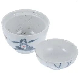 Dinnerware Sets Bird's Nest Bowl With Lid Lidded Stew Small Flatware Kitchen Bowls Ceramic Pot Cover