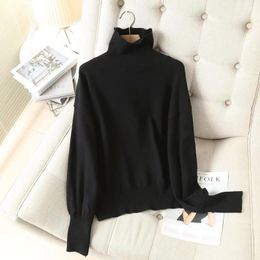 Women's Sweaters Women 2024 Autumn And Winter Fashion All-match Turtleneck Knitted Sweater Retro Batwing Sleeve Chic Pullover Top Mujer