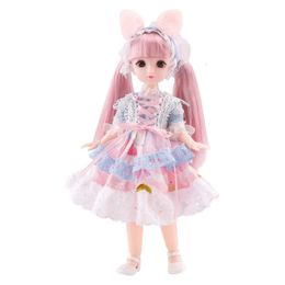 16 bjd Dolls for Girls Hinged Doll 30 cm with Clothes Blonde Brown Eyed Articulated Toys Children Spherical Joint Playsets 240111