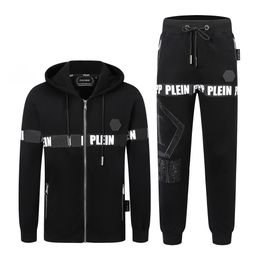 PLEIN BEAR Men's Hoody TRACKSUIT TOP TROUSERS HEXAGON Tracksuit Mens Hoodies Casual Tracksuits Jogger Jackets Pants Sets Sporting Suit 71197