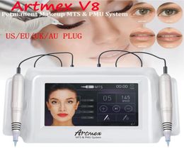 Portable Professional Permanent Tattoo Makeup Machine Digital Artmex V8 Derma Pen Touch Screen Eyebrow Lipline MTS PMU Skin Care B9496854