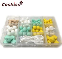 DIY Silicone Baby Teething Necklace Kit Storage Case Included Perfect Baby Shower Gift Mixed Color Food Grade Teething Silico5454428