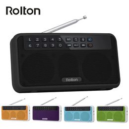 Radio Rolton E500 Wireless Bluetooth Speaker 6W HiFi Stereo Music Player Portable Digital FM Radio Flashlight Mic Handsfree Record TF