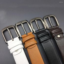 Belts 3.5cm Wide 120cm Soft Leather Needle Buckle Belt For Men's Business Travel Waistband With High-Quality Jeans Design