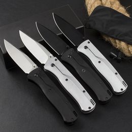 Promotion BM535 BK-4 Bugou Folding Knife D2 Black/Satin Drop Point Blade Aviation Aluminum Handle Outdoor Camping Hiking EDC Knives with Retail Box