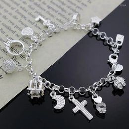 Link Bracelets Beautiful Charm Pendant Women Lady Wedding Party Silver High 925quality Fashion Jewellery Christmas Gifts