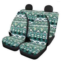 Car Seat Covers Tribal Totem Pattern Full 4pcs/set Front&Rear Cover Nonslip Auto Interior Fashion Decor Protector