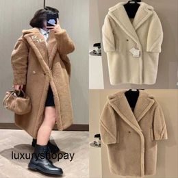 Maxmaras Teddy Bear Coat Womens Cashmere Coats Maxmaras 22 Autumnwinter New Teddy Teddy Bear Alpaca Fur Medium Length Woollen Coat Jacket for Women