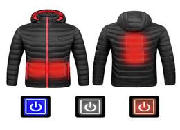 Heated Jacket Women Men 2020 Winter Outdoor USB Infrared Heating Hooded Jacket Thermal Clothing Coat For Hiking Heated8635590