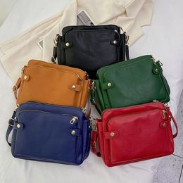 Multifunction Three-layer Leather Crossbody Messenger Bag Retro Shoulder Tote Bags For Women FMT-4370