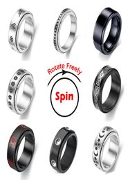 Ring Figet Spinner Rings For Women Men Stainless Steel Rotate ly Spinning Anti Stress Accessories Jewellery Gifts2431657