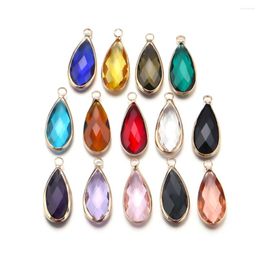 Pendant Necklaces SAUVOO 5pcs Waterdrop Quartz Crystal Glass Charm Pendent For Necklace Bracelet Earrings Connector Jewellery Making Supplies