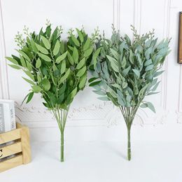 Decorative Flowers Artificial Silk Willow Bouquet Fake Plant For Home Garden Vase Decoration Christmas Wedding Party DIY Wreath