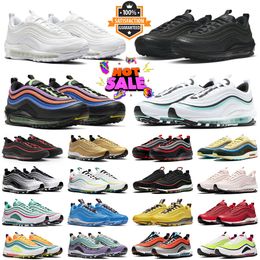 Designer men women 97 97s running shoes Triple Black White Sean Wotherspoon Bright Citron Halloween Gym Red Have a nice day UCLA Bruins mens trainer sneakers