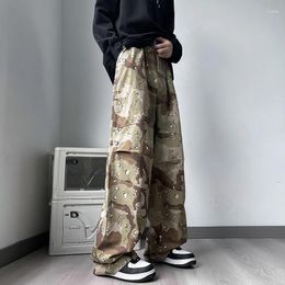 Men's Pants Japanese Retro Camouflage Casual Loose Straight High Street Handsome Pant Men Bottom Trousers Male Clothes