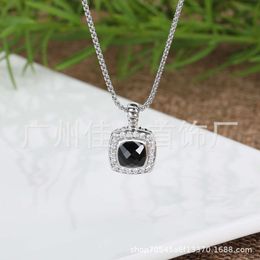 Desginer david yurma Necklace Popular Square Natural Pendant with Diamonds