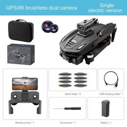 V168 Dronlar Yeni Pro Max Fırçasız Drone GPS Dönüşü 8K HD Çift Kamera Hava Fotoğrafçılığı Akıllı 360 Engeli Kaçınma RC 748