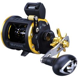Sougayilang Line Counter Fishing Reel Conventional Level Wind Trolling Reel for Sea Bass Grouper 4.1 1/61BB Max Drag 25Kg Pesca 240112