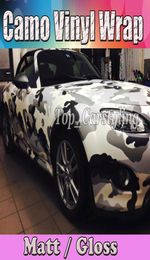 Arctic WHITE BLACK Grey Snow Camouflage wrap Film Camo Wrapping Vinyl Foil With Bubble Truck Body foil Sticker size 152x30m1979877