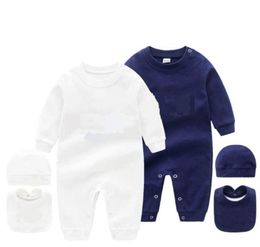 3PCS Sets Spring Autumn Baby Long Sleeve Rompers Cotton Toddler FDI Jumpsuits RomperBibHat Kids Onesies Infant Romper Children C9002166