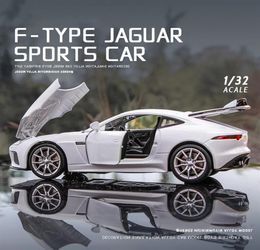 1 32 Jaguar Ftype Sports Car Model Toy Simulation Sound Light Pull Back Alloy Die Cast Toys Vehicle For Boys Girls302n6425234