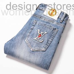 Men's Jeans Designer New summer light Colour jeans slim fit small foot stretch printed fashion pants designer for men 9IYO