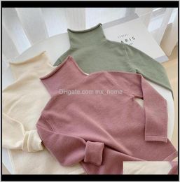 Pullover Clothing Baby Maternity Drop Delivery 2021 Wlg Autumn For Boys Girls Kids Solid Turtleneck Long Sleeve Sweater Baby Beige9866235