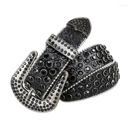 Belts Eye-catching Black Adult Waist Belt Luxurious Sweet Fashion Full Diamond Rhinestone For Nightclub 57BD