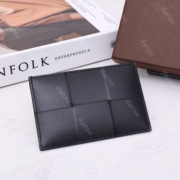 Luxury Design Card Holder Designer Women's Leather Fashion Woven High Quality Credit Card Bag Ultra Thin Portable Men's Classic ID Card Holder Unisex Black