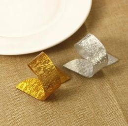 200pcs Silver/Gold Acrylic Napkin Rings Fashion Simple Wedding Banquet Dinner Table Decor For Wedding Baby Shower Party
