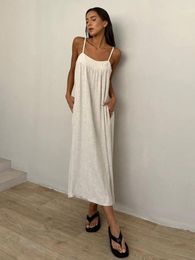 Women's Sleepwear Marthaqiqi Fashion Ladies Sexy Spaghetti Strap Nightgowns Backless Nightwear Ankle-Length Dress Female Home Clothes