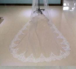 New Bridal Veils Chapel Length Custom Made One Layer With Comb Tulle Applique For Wedding Dress7571764