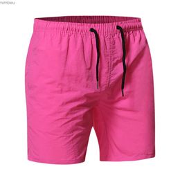 Men's Shorts Summer Beach Board Shorts Men Swim Trunks Short Pants Male Sports Swimsuits Hot-pink Solid Sports Men Underwear Masculino Shorts 240227