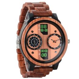 Leisure and Personalized Wooden Concept, Multifunctional Luminous Quartz Watch, Motorcycle Trend, Domineering Disc Watch