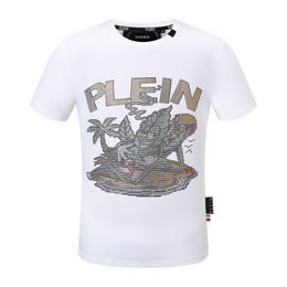 PLEIN BEAR T SHIRT Mens Designer Tshirts Brand Clothing Rhinestone PP Skulls Men T-SHIRT ROUND NECK SS SKULL Hip Hop Tshirt Top Tees 16789