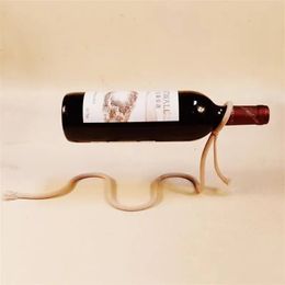 Creative Suspended Rope Wine Rack Serpentine Snake Bracket Bottle Holder Bar Cabinet Display Stand Shelf Gifts Table Decor 240127