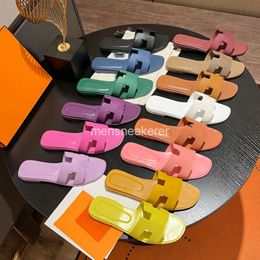 Oran Casual Slippers Leather Sandals Slides Summer Lazy 2024 Designer Sandal High Quality Classic Slipper Open Toe Flip Flops Lady Men Women Shoes