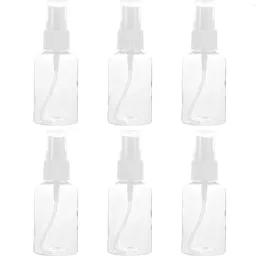 Storage Bottles Set Of 6 50ml Clear Refillable Empty Sample Bottle Containers With Lid For Emollient Water Shower Emulsion ( Cap )