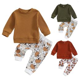 Clothing Sets Baby Boy Halloween Pants Outfits Long Shirts Pumpkin Sweatshirt Infant Boys Fall Checke Hoodie Kids Sweat Girls