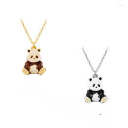 Pendant Necklaces Necklace Panda Neck Jewellery Cute Girl Heart Animal Niche Design Advanced Clavicle Chain