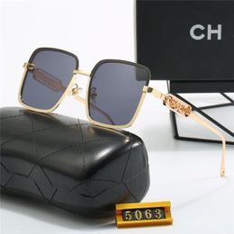 Designer Sunglasses For Women and Men Fashion Model Special UV400 Glasses Big Frame Double Beam Frame Glasses Outdoor Luxury Women Sunglasses 5063