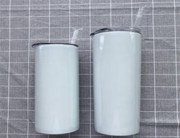 Sublimation Skinny Tumblers 30oz 900ML 20oz 600ML blank white cup Stainless steel cup 1Lot3PCS 1 cup 1 plastic straw 1 lids F94984157