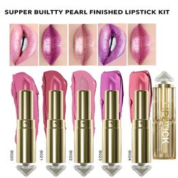 4PCS Korean Long Lasting Waterproof Magic Lipstick Glitter Pearlescent Shimmer Nude Colour Matte Wholesale 240111